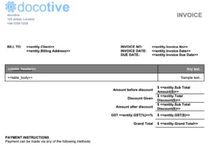 Invoice with discount